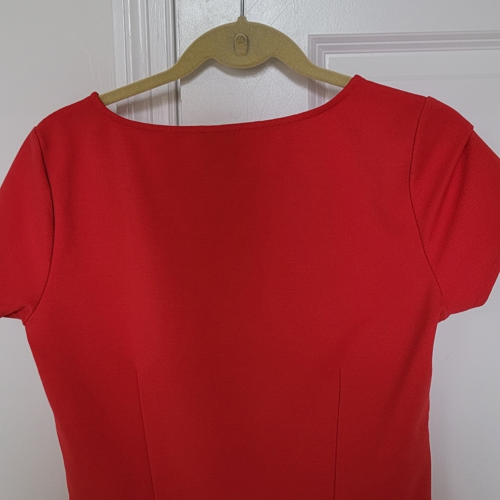 Ann Taylor peplum top women red medium